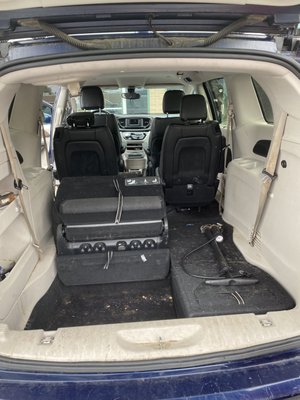 Interior Detailing & Pet Hair Removal - Chrysler Pacifica Interior detailing done with pet hair removal. This is a family car and the customer mentioned not having any detailing done before. We completely detailed the interior and the results are amazing!
