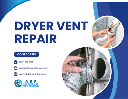 Dryer Vent Repair - We provide dryer vent repair, including dryer hose replacement, dryer vent rerouting and exhaust vent cover replacement and installment. Contact us if you have any questions and we will help you out.