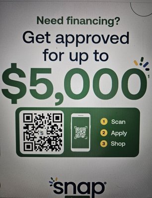 Snap Finance - Need financing we now offer Snap financing!!! Snap Finance - Need financing we now offer Snap financing!!!