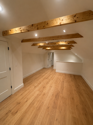Former attic transformation - former attic that needed some finishing touches to make the space feel welcoming. Being on the third floor additional planning was required but the end result is always worth it.