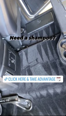 Upholstery Shampoo / Extraction - Seats/carpets & all cloth like material undergoes a 3-Step cleaning process followed up by hot water shampoo extraction.

 This will remove 90% if not all stains and spills leaving a clean deodorized great fresh smelling vehicle. Helps revive the look and feel of the upholstery.