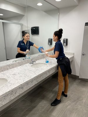 Restroom Cleaning - Having clean restroom facilities is essential for promoting health and wellness for employees and visitors. Our team understands how to fully clean and disinfect in bathroom￼s (Both regular janitorial maintenance and specialty deep cleaning procedures￼). We can ensure that restrooms are spic and span, plus keep paper products in stock.￼￼ both regular janitorial maintenance and specialty deep cleaning procedures).