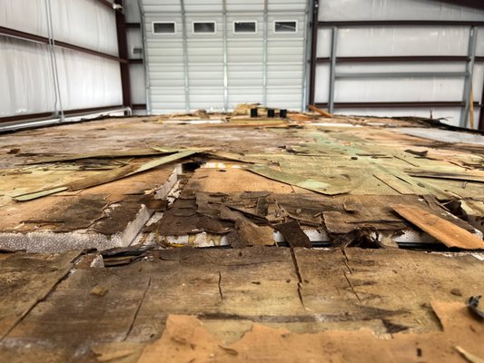 Complete RV Roof Replacement - This 2018 5th wheel trailer sat outside in the weather and the owner never had the roof inspected. At some point the seals failed due to weather and time which allowed large volumes of water to get under the rubber roof membrane across the entire 38FT. We removed the damaged materials and all roof mounted components. Once cleaned the effeected areas were replaced with new wood decking. From there we applied a new rubber roof membrane, new seala at all transitions, and new vent covers throughout.