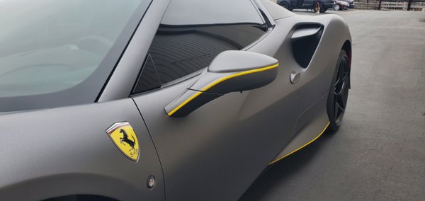 Ferrari F8 full wrap in matte dark gray with yellow accents. Wheels powder coated to glossy black - Ferrari F8 Matte Dark Gray Wrap with Yellow Accents & Gloss Black Wheels
We had the pleasure of transforming this stunning Ferrari F8 with a full matte dark gray wrap, giving it a stealthy yet aggressive look. To elevate the design, we added custom yellow accents that perfectly highlight the F8's curves and performance lines. The finishing touch? A fresh set of gloss black powder-coated wheels to tie the whole build together with a clean, high-contrast finish.
From start to finish, this project was about precision and style. The customer was beyond thrilled with the final result, and we were proud to deliver another head-turning wrap with honest work and top-tier quality. Ferrari F8 full wrap in matte dark gray with yellow accents. Wheels powder coated to glossy black - Ferrari F8 Matte Dark Gray Wrap with Yellow Accents & Gloss Black Wheels
We had the pleasure of transforming this stunning Ferrari F8 with a full matte dark gray wrap, giving it a stealthy yet aggressive look. To elevate the design, we added custom yellow accents that perfectly highlight the F8's curves and performance lines. The finishing touch? A fresh set of gloss black powder-coated wheels to tie the whole build together with a clean, high-contrast finish.
From start to finish, this project was about precision and style. The customer was beyond thrilled with the final result, and we were proud to deliver another head-turning wrap with honest work and top-tier quality.