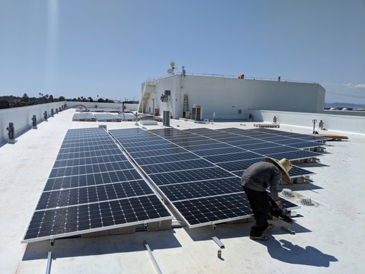 520kW Solar Project @ Office Park - 1,300-panel project built to help offset 800,000+kWh per year in annual electricity usage and meet corporate sustainability goals at major office complex near LAX