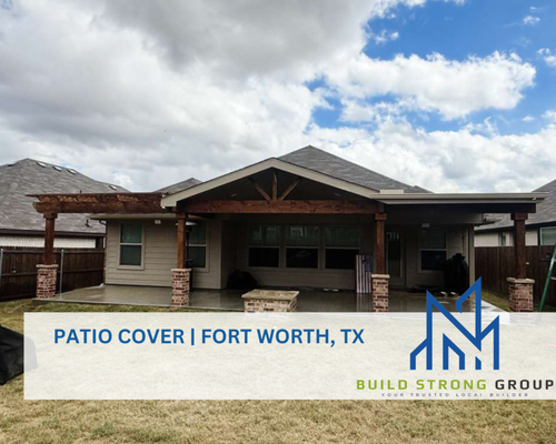 Patio Cover | Fort Worth - Construct a freestanding patio cover that serves as a focal point in the backyard. Designed as an independent structure, it defines a dedicated outdoor retreat for gatherings, cooking, or lounge seating. The proportions, shape, and detailing are refined to give the area a luxurious and intentional presence