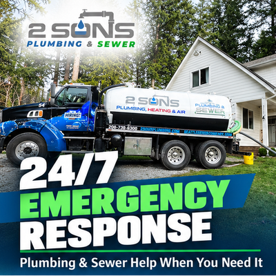 Thank You - At 2 Sons Plumbing & Sewer, we provide reliable plumbing and sewer solutions for homeowners and businesses throughout the Greater Seattle area. From drain cleaning and leak detection to water heater repair, sewer line services, repiping, hydro jetting, fixture repairs, and emergency plumbing, our licensed professionals are ready to help.
We focus on accurate diagnostics, quality workmanship, and long-lasting solutions to keep your plumbing system working properly. Whether you’re dealing with a clogged drain, leaking pipe, water heater issue, or sewer problem, you can count on 2 Sons Plumbing & Sewer for dependable local service. Thank You - At 2 Sons Plumbing & Sewer, we provide reliable plumbing and sewer solutions for homeowners and businesses throughout the Greater Seattle area. From drain cleaning and leak detection to water heater repair, sewer line services, repiping, hydro jetting, fixture repairs, and emergency plumbing, our licensed professionals are ready to help.
We focus on accurate diagnostics, quality workmanship, and long-lasting solutions to keep your plumbing system working properly. Whether you’re dealing with a clogged drain, leaking pipe, water heater issue, or sewer problem, you can count on 2 Sons Plumbing & Sewer for dependable local service.