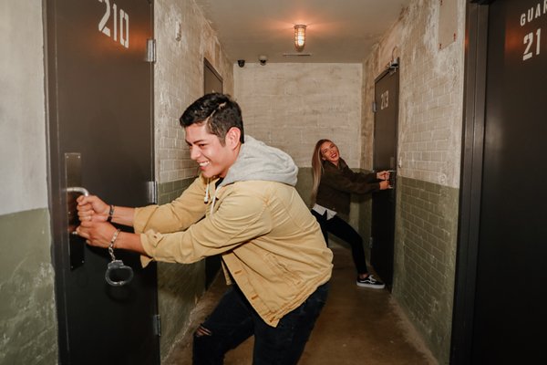Prison Break: C-Block A - Think you can escape? You’ve been wrongfully locked in a maximum-security prison, and your only chance at freedom is a daring breakout before the guard returns. Work together to uncover clues, crack codes, and make your great escape in just 60 minutes! One of Nashville’s most thrilling and highest-rated escape games — perfect for friends, families, and team-building fun. Book C-Block A and its twin room C-Block B side-by-side for an epic head-to-head prison break race — the ultimate group challenge in downtown Nashville.