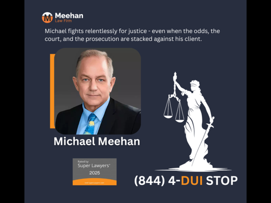 Fighting for Fairness -- Driven by Justice - The Meehan Law Firm, founded by Michael Meehan, provides top-tier DUI and criminal defense with over 200 years of combined experience. With 11 offices throughout California, our expert attorneys are committed to achieving the best outcomes for our clients. Recognized by Super Lawyers, we are leaders in criminal defense.