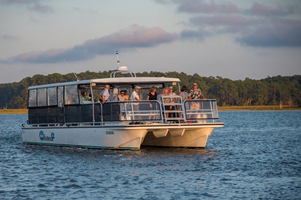 Ohana Sunset Dolphin Cruise - Explore the marsh and take in views of the incredible Lowcountry sunset!
On this 90-minute tour, learn about the salt marsh and search for local dolphins aboard the luxury catamaran, Ohana! Guests are welcome to bring snacks and beverages on board for their party. Don’t forget to bring your camera for photos of the most incredible view of the Lowcountry sunset. This experience is one-of-a-kind and unforgettable for the whole family! Contact our team for available private options.
The Ohana is a 47′ spacious catamaran with a state of the art sound system and bathroom! Learn more about Ohana at www.outsideohana.com Ohana Sunset Dolphin Cruise - Explore the marsh and take in views of the incredible Lowcountry sunset!
On this 90-minute tour, learn about the salt marsh and search for local dolphins aboard the luxury catamaran, Ohana! Guests are welcome to bring snacks and beverages on board for their party. Don’t forget to bring your camera for photos of the most incredible view of the Lowcountry sunset. This experience is one-of-a-kind and unforgettable for the whole family! Contact our team for available private options.
The Ohana is a 47′ spacious catamaran with a state of the art sound system and bathroom! Learn more about Ohana at www.outsideohana.com