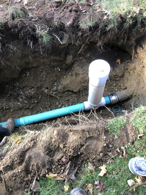 New sewer drain line from house to street - I got a call from the customer that the sewer line was backed up after running my snake three or four times noticed that the line was crushed and needed to be replaced at this time I gave her an exact price I want the job with cost material and labor backhoe and permits we did the job in one day she was very happy and so was I New sewer drain line from house to street - I got a call from the customer that the sewer line was backed up after running my snake three or four times noticed that the line was crushed and needed to be replaced at this time I gave her an exact price I want the job with cost material and labor backhoe and permits we did the job in one day she was very happy and so was I
