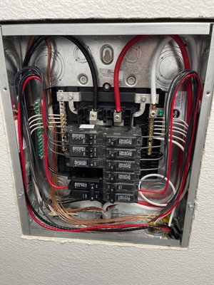 100 amp sub panel relocation and replacement - customer wanted to upgrade his electrical panel so he can support more circuits being added to his house