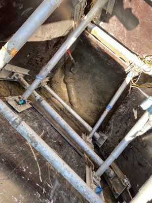 Backed up sewer line = quick sewer repair. - Went out on an emergency backed up sewer call that needed a dig up and pipe replacement to get the homeowner back in service. Backed up sewer line = quick sewer repair. - Went out on an emergency backed up sewer call that needed a dig up and pipe replacement to get the homeowner back in service.