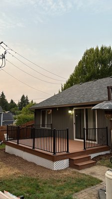 Trex Tiki torch deck Vancouver Wa - The existing deck of this project was starting to decay. Work was done by the homeowners over the years to try and preserve the deck by staining and replacing rotten boards, but that only slows the process, but never stops the process. So the decision was made to get a new deck and we worked together to find the perfect product, color and size to fit the budget goal ! With all the Trex warranty specifications met as well as current building codes, they won’t need to worry about any maintenance for a very very long time. Trex Tiki torch deck Vancouver Wa - The existing deck of this project was starting to decay. Work was done by the homeowners over the years to try and preserve the deck by staining and replacing rotten boards, but that only slows the process, but never stops the process. So the decision was made to get a new deck and we worked together to find the perfect product, color and size to fit the budget goal ! With all the Trex warranty specifications met as well as current building codes, they won’t need to worry about any maintenance for a very very long time.