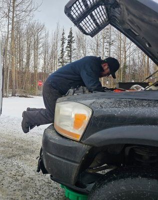 Water pump job. - This truck was dripping antifreeze underneath the engine. We were able to quickly diagnose the leak and repair without the mess or hassle of taking it to a shop. Water pump job. - This truck was dripping antifreeze underneath the engine. We were able to quickly diagnose the leak and repair without the mess or hassle of taking it to a shop.