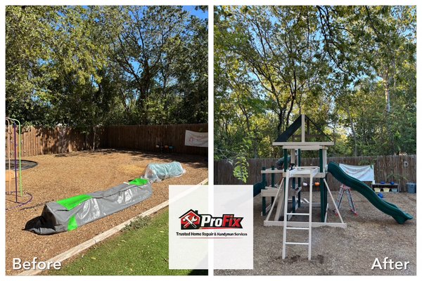 Playset’s installation - You can count on us to be on time, work efficiently, and charge fairly. With hands-on experience in furniture assembly, TV mounting, home repairs, carpentry work, custom accent walls, shelving and closet systems, playset and gazebo assembly, and home remodeling projects, we focus on getting the job done right the first time.
As a small, 5-person business, we offer personal attention, clear communication, and flexible scheduling for every project—whether it’s installing trim, building an accent wall, painting a fence, or completing a home remodeling project.
If you’re ready to check a few things off your home to-do list, reach out and let’s get started. Playset’s installation - You can count on us to be on time, work efficiently, and charge fairly. With hands-on experience in furniture assembly, TV mounting, home repairs, carpentry work, custom accent walls, shelving and closet systems, playset and gazebo assembly, and home remodeling projects, we focus on getting the job done right the first time.
As a small, 5-person business, we offer personal attention, clear communication, and flexible scheduling for every project—whether it’s installing trim, building an accent wall, painting a fence, or completing a home remodeling project.
If you’re ready to check a few things off your home to-do list, reach out and let’s get started.