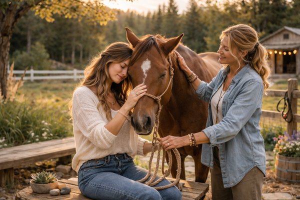 Equine Therapy for Addiction Treatment - Equine therapy offers individuals in recovery the opportunity to build trust, develop emotional awareness, and practice healthy communication - all through guided horse interactions. Horses are highly intuitive animals, responding to body language and energy, which helps clients increase self-awareness and emotional regulation. In addiction treatment, the experiential approach can: strengthen confidence and self-esteem, improve boundaries and trust, reduce anxiety and stress, and encourage accountability and responsibility. Equine Therapy for Addiction Treatment - Equine therapy offers individuals in recovery the opportunity to build trust, develop emotional awareness, and practice healthy communication - all through guided horse interactions. Horses are highly intuitive animals, responding to body language and energy, which helps clients increase self-awareness and emotional regulation. In addiction treatment, the experiential approach can: strengthen confidence and self-esteem, improve boundaries and trust, reduce anxiety and stress, and encourage accountability and responsibility.