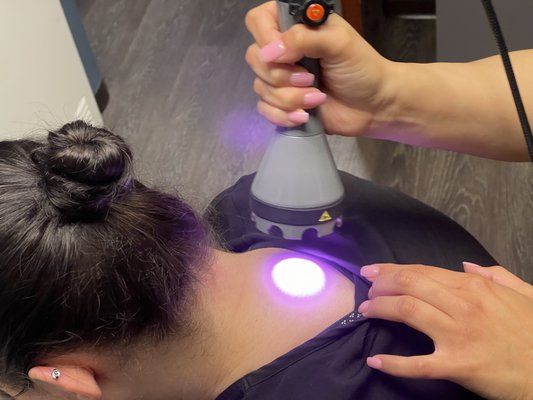 Laser Therapy - Laser therapy treatments, also known as LLLT, can help you heal from a multitude of soft tissue injuries, including back and neck injuries and pain, whiplash, repetitive motion injuries, like carpal tunnel syndrome and sports injuries. It works by targeting your injured tissues and helping them heal at the cellular level in order to reduce inflammation and pain and decrease your recovery time.
Our chiropractic clinic uses the LightForce EXPi, which offers the latest advancements in laser therapy technology. It allows our chiropractor in Irvine to customize your laser therapy session by inputting details about the condition being treated, your specific body type and even your skin type. It offers precision therapeutic power with wattages ranging from .05 to 25, and it offers contact therapy, which means the laser can safely be put directly into contact with your skin, which maximizes laser therapy targeting, focuses the beam on the specific tissues to be treated and allows are chiropractor to manually manipulate your soft tissues during your treatment, which improves effectiveness.
Laser therapy has been proven to effectively treat many types of soft tissue injuries and pain conditions, including:
- Arthritis
- Back and Neck Pain
- Carpal Tunnel Syndrome
- Knee Pain
- Management of Chronic Pain
- Nerve Pain Management
- Pain Caused by Fibromyalgia
- Shoulder Pain
- Sports Injuries
- Tendinitis
- Tennis Elbow
- Whiplash
When you have a painful soft tissue injury or chronic condition that is affecting your daily life, low-level laser therapy with our Irvine chiropractors, may be able to help you. LLLT treatments only take a few minutes. During your appointment, our chiropractor will input your treatment parameters and focus the LightForce EXPi on the injured area of your body. The low-level laser will penetrate deep into your tissues to help increase the healing process and lower your pain levels. After the treatment, there is no recovery time. You can continue your day as normal. Laser Therapy - Laser therapy treatments, also known as LLLT, can help you heal from a multitude of soft tissue injuries, including back and neck injuries and pain, whiplash, repetitive motion injuries, like carpal tunnel syndrome and sports injuries. It works by targeting your injured tissues and helping them heal at the cellular level in order to reduce inflammation and pain and decrease your recovery time.
Our chiropractic clinic uses the LightForce EXPi, which offers the latest advancements in laser therapy technology. It allows our chiropractor in Irvine to customize your laser therapy session by inputting details about the condition being treated, your specific body type and even your skin type. It offers precision therapeutic power with wattages ranging from .05 to 25, and it offers contact therapy, which means the laser can safely be put directly into contact with your skin, which maximizes laser therapy targeting, focuses the beam on the specific tissues to be treated and allows are chiropractor to manually manipulate your soft tissues during your treatment, which improves effectiveness.
Laser therapy has been proven to effectively treat many types of soft tissue injuries and pain conditions, including:
- Arthritis
- Back and Neck Pain
- Carpal Tunnel Syndrome
- Knee Pain
- Management of Chronic Pain
- Nerve Pain Management
- Pain Caused by Fibromyalgia
- Shoulder Pain
- Sports Injuries
- Tendinitis
- Tennis Elbow
- Whiplash
When you have a painful soft tissue injury or chronic condition that is affecting your daily life, low-level laser therapy with our Irvine chiropractors, may be able to help you. LLLT treatments only take a few minutes. During your appointment, our chiropractor will input your treatment parameters and focus the LightForce EXPi on the injured area of your body. The low-level laser will penetrate deep into your tissues to help increase the healing process and lower your pain levels. After the treatment, there is no recovery time. You can continue your day as normal.
