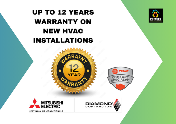 12 year warranty - all new equipment installations come with warranty protection from manufacturer 10-12 years.