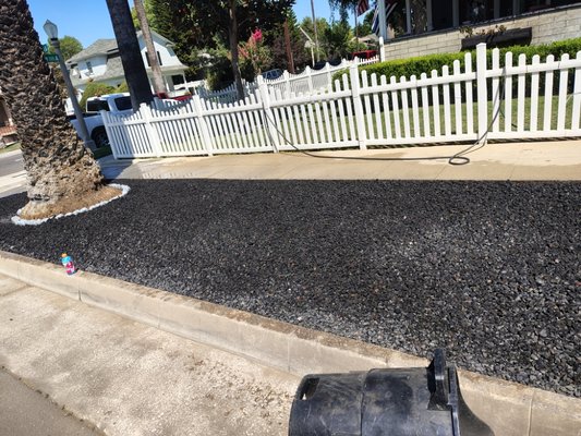 rock installation - one of my good clients wanted to remove the grass and add rock so we did just that.
we removed the grass, sprayed the area with our herbicide treatment spray, installed landscape fabric and then put down a stone edging w/mortar before laying down 3 yards of black lava rock rock installation - one of my good clients wanted to remove the grass and add rock so we did just that.
we removed the grass, sprayed the area with our herbicide treatment spray, installed landscape fabric and then put down a stone edging w/mortar before laying down 3 yards of black lava rock