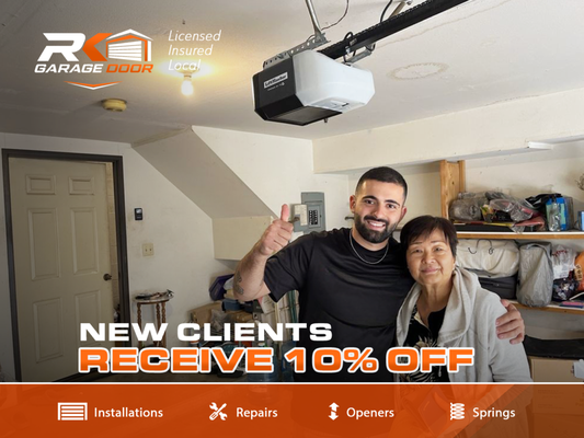 New Clients Save 10% on Garage Door Services - Choosing the right team for your garage door service shouldn’t be complicated. RK Solutions is offering 10% off for new clients on professional garage door services, including installations, repairs, opener services, spring replacements, and more. Whether you’re dealing with an existing problem or planning an upgrade, our team provides dependable service and quality workmanship at a better value for first-time customers. New Clients Save 10% on Garage Door Services - Choosing the right team for your garage door service shouldn’t be complicated. RK Solutions is offering 10% off for new clients on professional garage door services, including installations, repairs, opener services, spring replacements, and more. Whether you’re dealing with an existing problem or planning an upgrade, our team provides dependable service and quality workmanship at a better value for first-time customers.