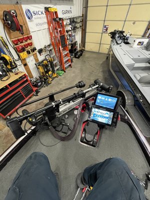 Fishing Machines! - We can design and install the right equipment to make your day on the water fruitful.
From the best "graphs" to LiveScope, we have you covered!
We are well-versed in Garmin, Lowrance, Humminbird, Power-Pole, Raymarine, Precision Sonar, and many other brands.
What separates us from the big box stores is our personal service and consultations.
Call us today!! Fishing Machines! - We can design and install the right equipment to make your day on the water fruitful.
From the best "graphs" to LiveScope, we have you covered!
We are well-versed in Garmin, Lowrance, Humminbird, Power-Pole, Raymarine, Precision Sonar, and many other brands.
What separates us from the big box stores is our personal service and consultations.
Call us today!!