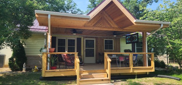 home renovation and deck - this job was a new deck with roof structure, completely remodeled kitchen, existing porch converted to new laundry room.