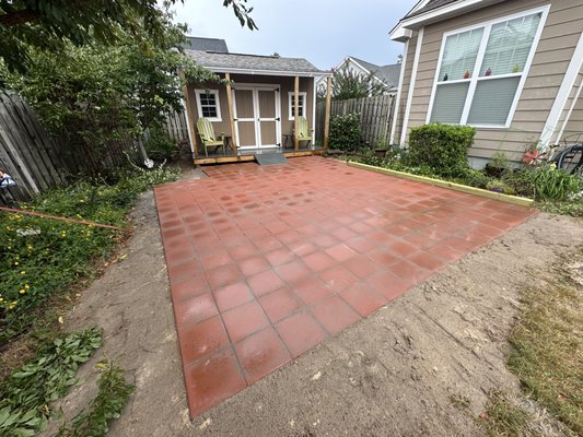 16x16 Paver Patio - Installation of a paver patio with proper base preparation, paver placement, and joint stabilization for a durable, finished surface.