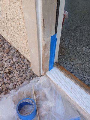 Door Jam Repair - Salvaged this Door Jam instead of swapping it out saving the customer money! Door Jam Repair - Salvaged this Door Jam instead of swapping it out saving the customer money!