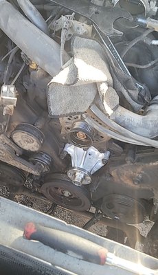 water pump replacement - We can check you coolant system  if you over heating or have a problem.   we found out is was the water pump  on this truck