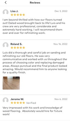 Reviews from Thumbtack - Here are some reviews from Thumbtack as I am new to Yelp!