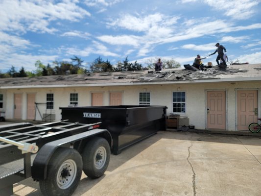 13yd roll-off - This proyect needed a dumpster in a hurry. We showed up on time and hulled it away. 13yd roll-off - This proyect needed a dumpster in a hurry. We showed up on time and hulled it away.