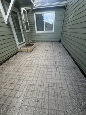 Patio with walkway - We tear out old concrete patio and walkway, we do the ground level with our jumping jack (ground compactor), road base and wire mesh for reinforcement, we pour and finish concrete with a broom finish Patio with walkway - We tear out old concrete patio and walkway, we do the ground level with our jumping jack (ground compactor), road base and wire mesh for reinforcement, we pour and finish concrete with a broom finish
