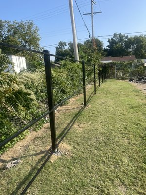330’ feet Weld up corrugated fence build. - Ran 330’ feet of 6’ weld up corrugated fence for back side of a commercial property. 330’ feet Weld up corrugated fence build. - Ran 330’ feet of 6’ weld up corrugated fence for back side of a commercial property.