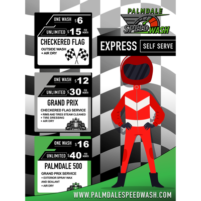 EXPRESS SERVICE MENU - Express Service Menu. Membership packages and single wash promotional prices!