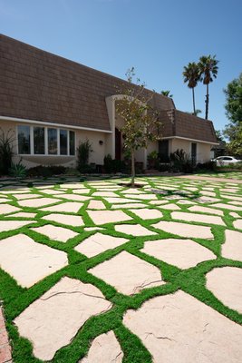 Chatsworth Project - This remodel is very unique and detailed, low maintenance and water saving design. Stunning Desert plants, gravel, custom limestone steppers and artificial turf installation Chatsworth Project - This remodel is very unique and detailed, low maintenance and water saving design. Stunning Desert plants, gravel, custom limestone steppers and artificial turf installation