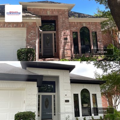 Exterior Painting - Exterior painting on brick house.