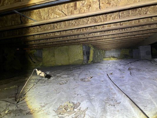 Crawl Space Encapsulation - Witness the transformation! Here's a glimpse of a recent customer's crawl space before encapsulation – a dim, cluttered space with potential issues. Now, marvel at the after photo, showcasing the brilliance of crawl space encapsulation. It's a clean, well-insulated haven, ensuring a healthier and more efficient living environment. Captain Crawlspace turns challenges into triumphs, and this before-and-after snapshot is proof of the positive impact on your home!