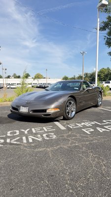Corvette C5 Vinyl wrap - This Corvette came to our shop with a lot of peeling old paint, we have sand it down until smooth finish then we did the vinyl wrap installation with Hexis Material. Now this car is restore and ready for enjoy the new look.