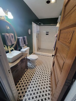 Bernhardt Chamber Bathroom remodel - January 2026 found us with a little time to finally remodel this bathroom that I (Kelly) found to be an eyesore. It only took us 4 years to get to the project, but we think it was worth waiting for!