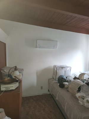 Adams - This home had no attic space for a standard split system, not did the homeowner want to see a package unit and ducting on the roof.  To solve the problem we installed a 3 zone Bryant ductless heat pump system.  The install took 2 days.