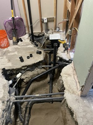 Coffee shop rough in. - Remodeled an entire commercial space to accomodate a small coffee shop. This included all rough in work from running new water lines, drain lines, and venting.
Passed and completed inspection.