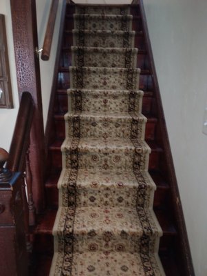 New stair runner - The customer asked me to install a new stair runner it came out very nice New stair runner - The customer asked me to install a new stair runner it came out very nice