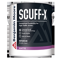 Scuff-X® Interior Latex - A high-performance, one-component latex paint specifically engineered to deliver outstanding performance and protection for the toughest high-traffic areas in busy commercial spaces. This breakthrough product offers superior durability and scuff-resistance than traditional high-performance two-component coatings, without the pre-mixing, short pot-life and application difficulties related to similar products. It will retain its high-quality appearance longer with minimal maintenance and repainting required. The matte finish is great for hiding surface imperfections, while providing walls a beautiful and durable look.