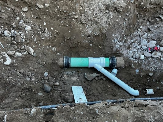 sewer main line repair - This was an emergency job. The 1st day we Found the issue the 2nd day we went and dug it up and fixed the problem. sewer main line repair - This was an emergency job. The 1st day we Found the issue the 2nd day we went and dug it up and fixed the problem.