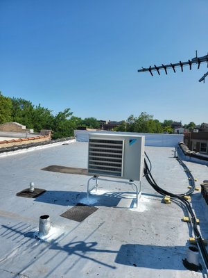 Mini Split Installation - Chicago home with gas guzzling boiler only heating was turned into a green home by adding Dainkin 4 zone hyperheat heat pump system. Boiler left in place for emergency use only. Contact us for your voyage into green HVAC systems Mini Split Installation - Chicago home with gas guzzling boiler only heating was turned into a green home by adding Dainkin 4 zone hyperheat heat pump system. Boiler left in place for emergency use only. Contact us for your voyage into green HVAC systems