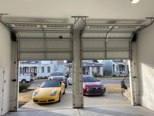 High Lift Garage Door - This customer wanted to raise the clearance of his garage door to allow him to install a car lift in his garage so he could work on his car. High Lift Garage Door - This customer wanted to raise the clearance of his garage door to allow him to install a car lift in his garage so he could work on his car.