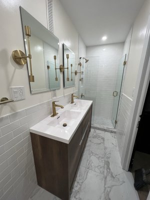 Bathroom remodeling and relocation of bathroom pieces ( 98 Moffat,St, brooklyn,NY ) - This is a small bathroom in a building located in Brooklyn, we relocated all the bathroom pieces to make better use of the space and give it a new atmosphere. Bathroom remodeling and relocation of bathroom pieces ( 98 Moffat,St, brooklyn,NY ) - This is a small bathroom in a building located in Brooklyn, we relocated all the bathroom pieces to make better use of the space and give it a new atmosphere.