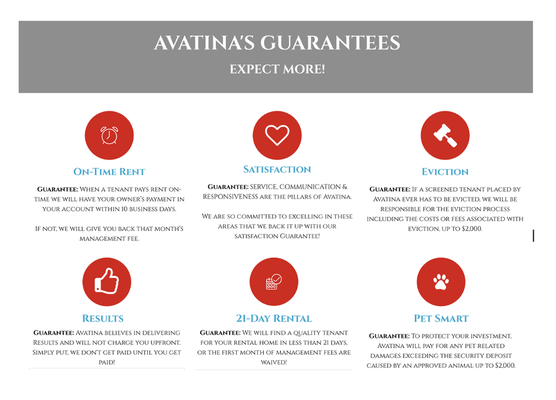 Avatina's Exclusive Owner's Guarantees! - AVATINA, we Hawaii's BEST Real Estate and Property Management Brokerage! Avatina's Exclusive Owner's Guarantees! - AVATINA, we Hawaii's BEST Real Estate and Property Management Brokerage!