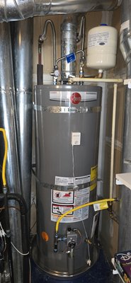 toilet install & gas water heater replacement - Customer requested a new toto toilet install and replacement of her existing water heater. We replaced the existing 75 gallon heater with a new 50 gallon Rheem gas heater.